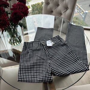 Gingham ponte pants